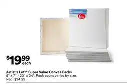 Michaels Artist's Loft Super Value Canvas Packs offer