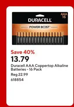 Staples Duracell AAA Coppertop Alkaline Batteries offer