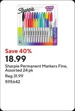Staples Sharpie Permanent Markers Fine, Assorted offer