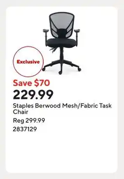 Staples Staples Berwood Mesh/Fabric Task Chair offer