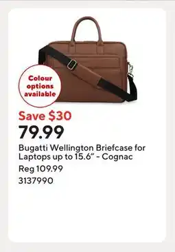 Staples Bugatti Wellington Briefcase for Laptops up to 15.6 - Cognac offer
