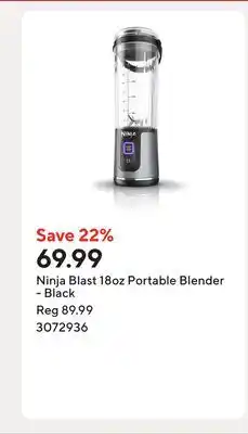 Staples Ninja Blast 18oz Portable Blender - Black offer