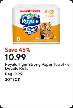 Staples Royale Tiger Strong Paper Towel - 6 Double Rolls offer