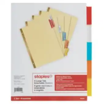 Staples Staples Large Tab Insertable Dividers, 5 Tabs offer