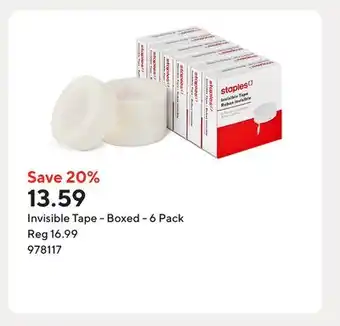Staples Invisible Tape - Boxed offer