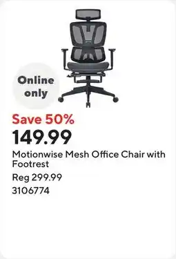 Staples Motionwise Mesh Office Chair with Footrest offer