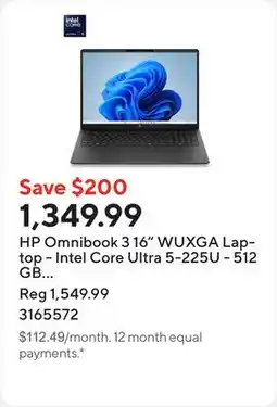 Staples HP Omnibook 3 16 WUXGA Laptop - Intel Core Ultra 5-225U - 512 GB SSD - 24 GB RAM - Windows 11 Home offer