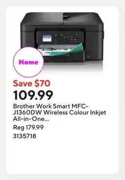 Staples Brother Work Smart MFC-J1360DW Wireless Colour Inkjet All-in-One Printer offer