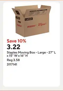Staples Staples Moving Box - Large - 27 L x 15 W x 16 H offer