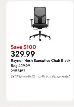 Staples Raynor Mesh Executive Chair Black offer