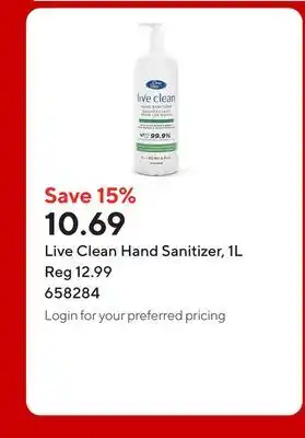 Staples Live Clean Hand Sanitizer offer