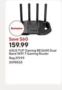 Staples ASUS TUF Gaming BE3600 Dual Band WiFi 7 Gaming Router offer