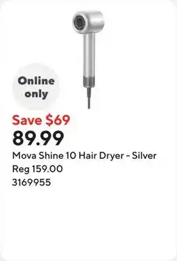 Staples Mova Shine 10 Hair Dryer - Silver offer