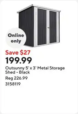 Staples Outsunny 5' x 3' Metal Storage Shed - Black offer