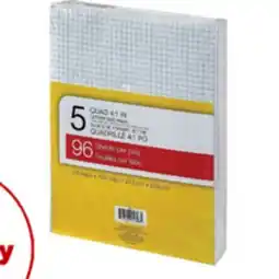 Staples Writing Pads - 8-3/8 x 10-7/8 - Quad-Ruled - White - 96 Sheets offer