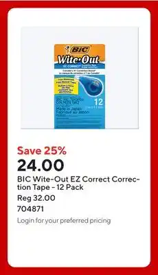 Staples BIC Wite-Out EZ Correct Correction Tape offer