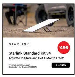 Visions Electronics Starlink Standard Kit v4 Activate In-Store and Get 1-Month Free! offer