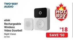 Visions Electronics elink Rechargeable Wireless Video Doorbell offer