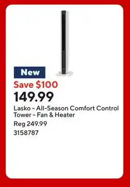 Staples Lasko - All-Season Comfort Control Tower - Fan & Heater offer