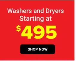 Visions Electronics Washers and Dryers Starting at $495 offer