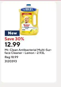 Staples Mr. Clean Antibacterial Multi-Surface Cleaner - Lemon offer