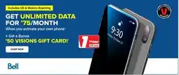 Visions Electronics GET UNLIMITED DATA FOR $75/MONTH offer