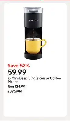 Staples K-Mini Basic Single-Serve Coffee Maker offer