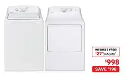 Visions Electronics Moffat 4.4 cu.ft. Top Load Washer + 6.2 cu.ft. Top Load Dryer offer
