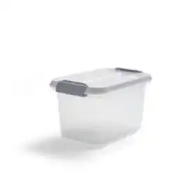 Staples TRU RED 5.9 L Plastic Storage Tote with Locking Lid offer