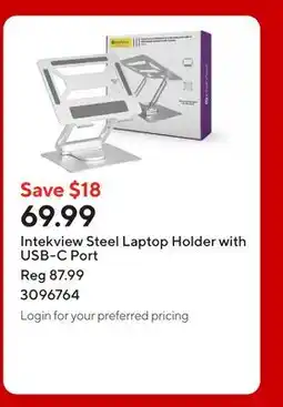 Staples Intekview Steel Laptop Holder with USB-C Port offer