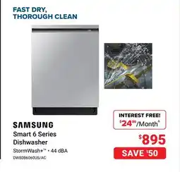 Visions Electronics SAMSUNG Smart 6 Series Dishwasher offer