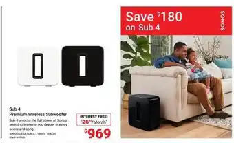 Visions Electronics Sub 4 Premium Wireless Subwoofer offer