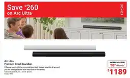 Visions Electronics SONOS Arc Ultra Premium Smart Soundbar offer