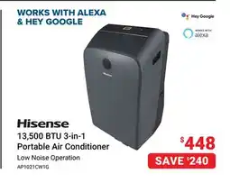 Visions Electronics Hisense 13,500 BTU 3-in-1 Portable Air Conditioner offer