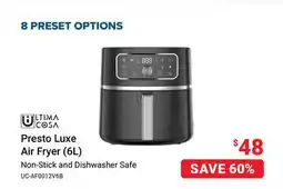 Visions Electronics Ultima Cosa Presto Luxe Air Fryer (6L) offer