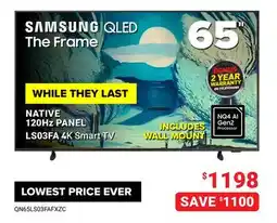 Visions Electronics SAMSUNG QLED The Frame 65 offer