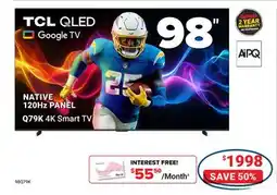 Visions Electronics TCL QLED Google TV NATIVE 120Hz PANEL Q79K 4K Smart TV offer