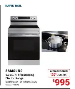 Visions Electronics SAMSUNG 6.3 cu. ft. Freestanding Electric Range offer