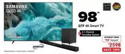 Visions Electronics SAMSUNG 98 Q7F 4K Smart TV + 2.1-Channel Soundbar System offer
