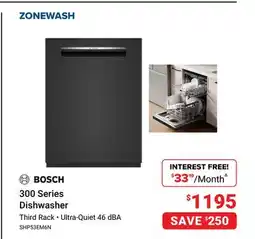 Visions Electronics Bosch 300 Series Dishwasher offer