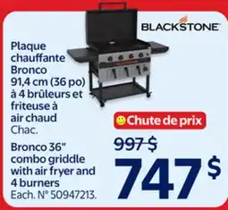Walmart Bronco 36° combo griddle with air fryer and burner offer