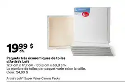 Michaels Paquets très économiques de toiles d'Artist's Loft offer