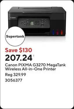 Staples Canon PIXMA G3270 MegaTank Wireless All-in-One Printer offer