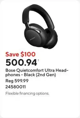 Staples Bose Quietcomfort Ultra Headphones - Black (2nd Gen) offer