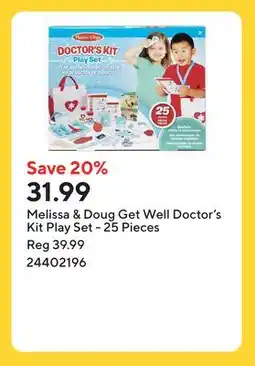 Staples Melissa & Doug Get Well Doctor's Kit Play Set - 25 Pieces offer
