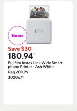 Staples Fujifilm Instax Link Wide Smartphone Printer - Ash White offer