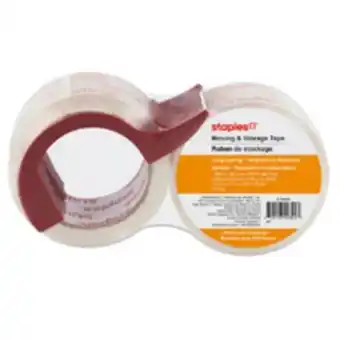 Staples Staples Clear View Packaging Tape, 48 mm x 50 m, 2.6-mil, 2 Rolls with Dispenser offer