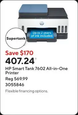 Staples HP Smart Tank 7602 All-in-One Printer offer