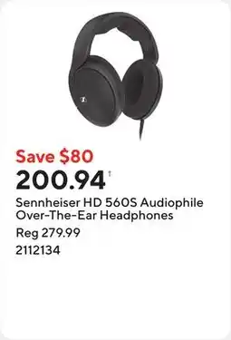 Staples Sennheiser HD 560S Audiophile Over-The-Ear Headphones offer
