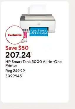 Staples HP Smart Tank 5000 All-in-One Printer offer